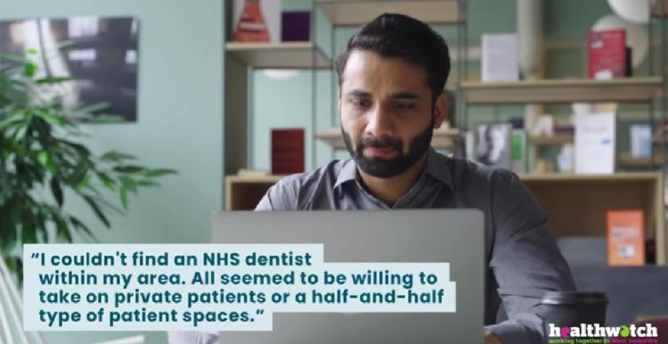 An image from a video featuring people's feedback about NHS dentistry in West Yorkshire