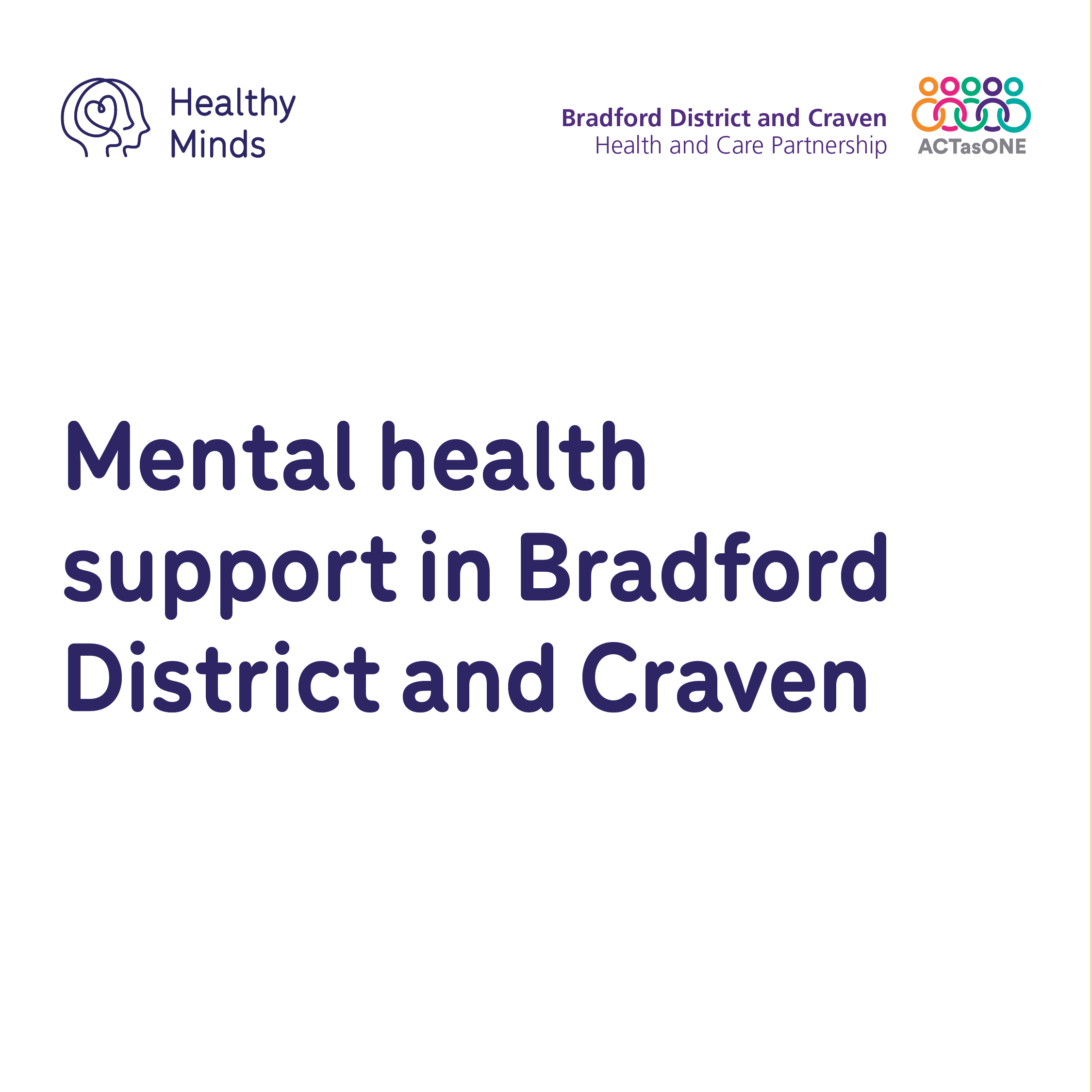 Mental health support in Bradford District and Craven