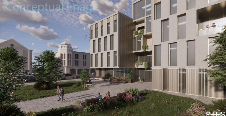 An artist's impression of the planned health and wellbeing centre in Keighley