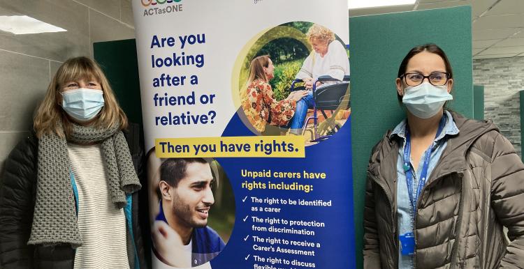 Carers’ Resource staff at a vaccination clinic on Carers Rights Day 2021