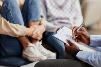 An image of a mental health professional working with young people