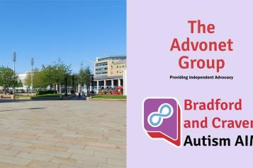 Promotional graphic for Bradford and Craven Autism AIM from The Advonet Group
