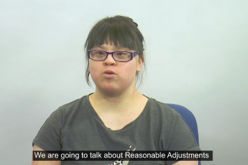Screenshot from the video about reasonable adjustments