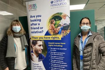 Carers’ Resource staff at a vaccination clinic on Carers Rights Day 2021