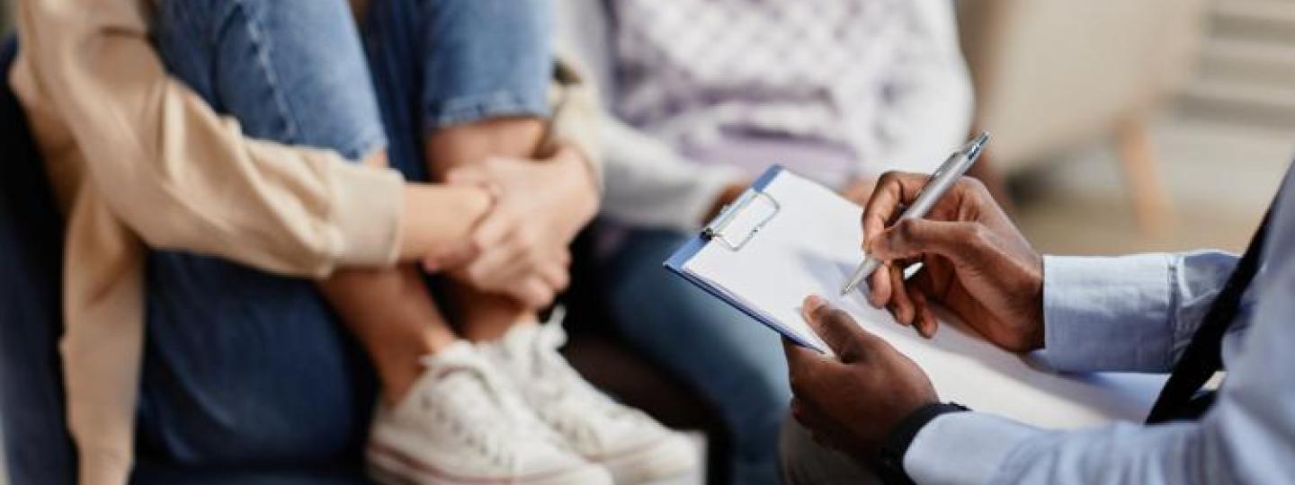 An image of a mental health professional working with young people